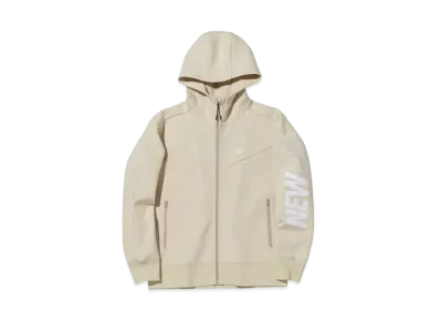 NEW ERA Performance Tech Sweat Full Zip Hoodie "Beige/White"