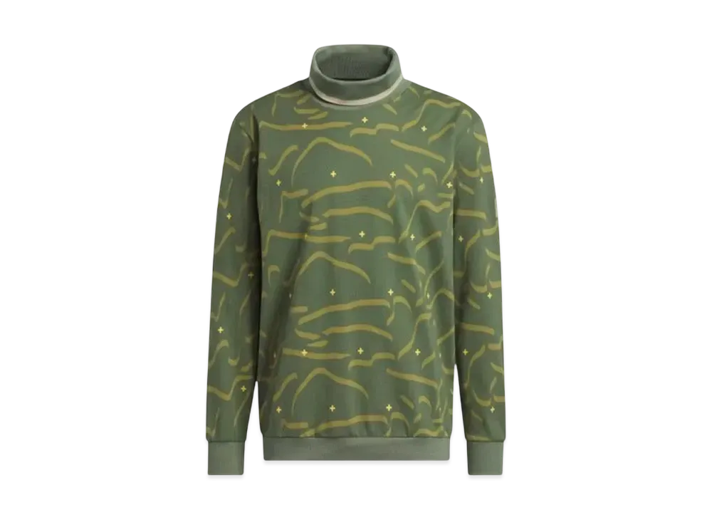 adidas Adicross SKI Graphic Mock Neck Long Sleeve Shirt "Green"