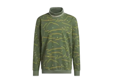 adidas Adicross SKI Graphic Mock Neck Long Sleeve Shirt "Green"
