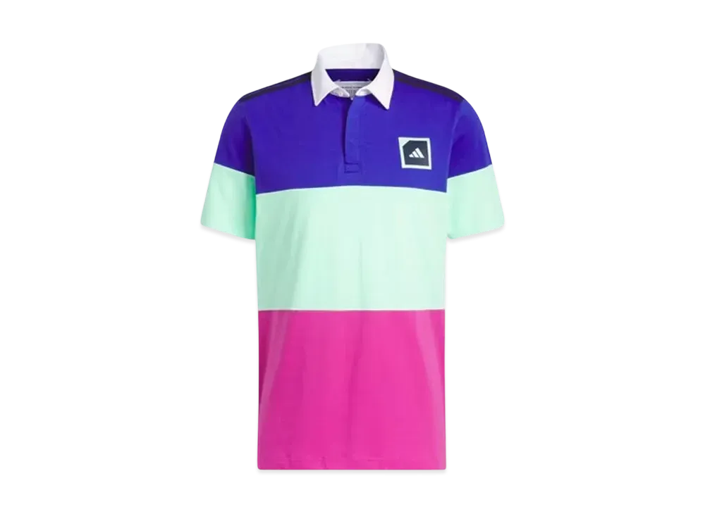 adidas Adicross Color Block Short Sleeve Rugby Polo "Lucid Blue"