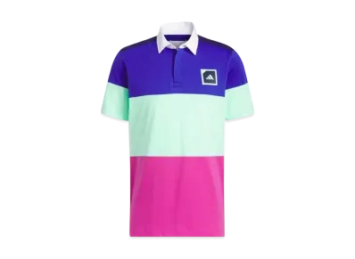 adidas Adicross Color Block Short Sleeve Rugby Polo "Lucid Blue"