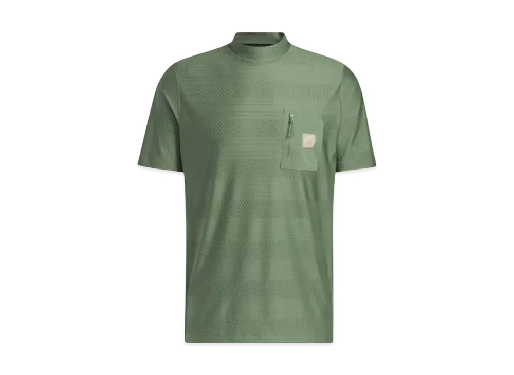 adidas Adicross Chest Pocket Short Sleeve Mockneck Shirt "Natural Green S10"