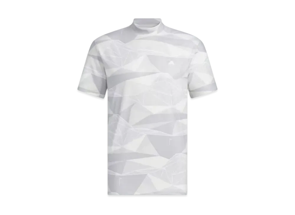 adidas Aeroready Allover Print Short Sleeve Mockneck Shirt "Grey One"
