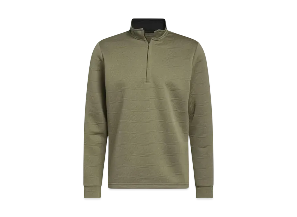 adidas Bos Pattern Stitch Water Repellent Half Zip Long Sleeve Sweatshirt "Olive Strata"