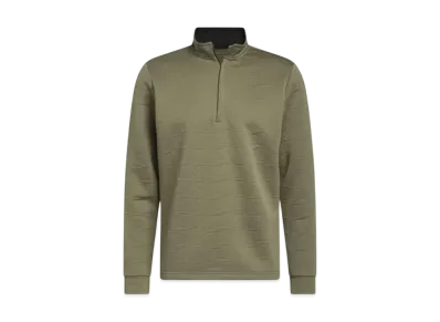 adidas Bos Pattern Stitch Water Repellent Half Zip Long Sleeve Sweatshirt "Olive Strata"