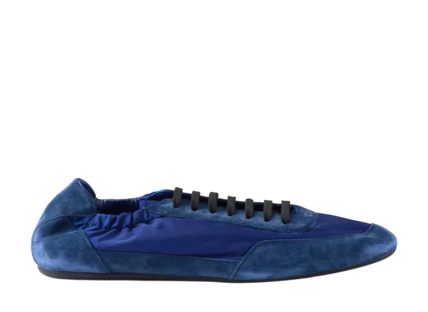 PRADA Collapse Re-Nylon and Suede Elasticized Sneakers PRADA Collapse Re-Nylon and Suede Elasticized Sneakers