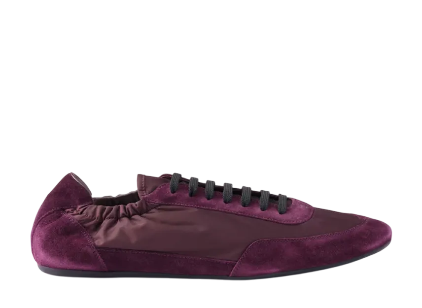 PRADA Collapse Re-Nylon and Suede Elasticized Sneakers PRADA Collapse Re-Nylon and Suede Elasticized Sneakers