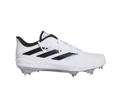 adidas Adizero Afterburner 9 Cleats "Cloud White/Core Black/Silver Metallic"