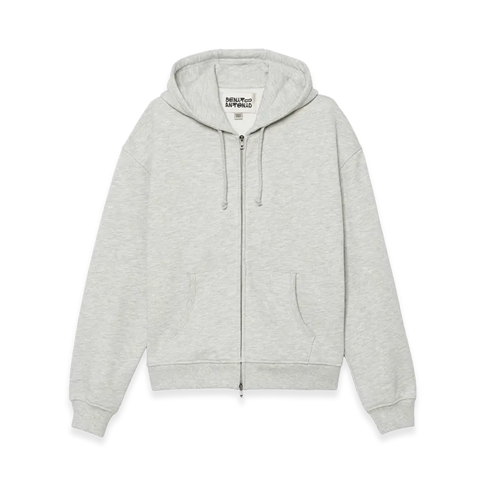 ZARA x Bad Bunny Benito Antonio Cropped Fit Zip Hoodie "Grey Marl"