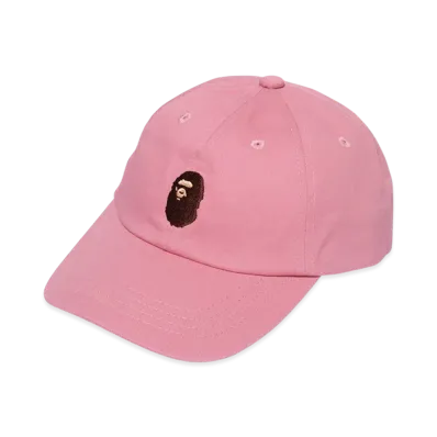 A BATHING APE Ape Head Panel Cap "Pink"