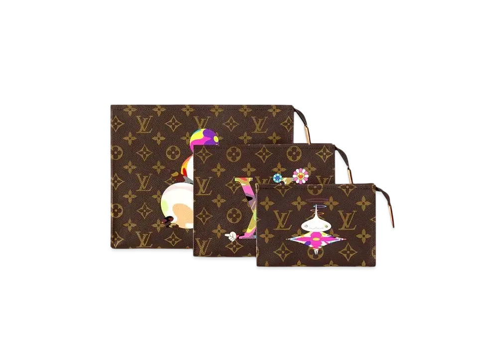 Louis Vuitton x Takashi Murakami Trio Toilet Pouch Monogram