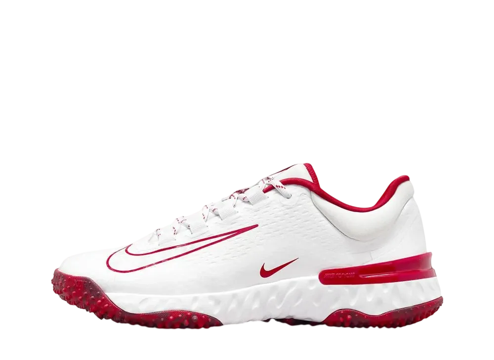Nike Women's Alpha Huarache Elite 4 Turf "White/University Red/Team Red/Pure Platinum"