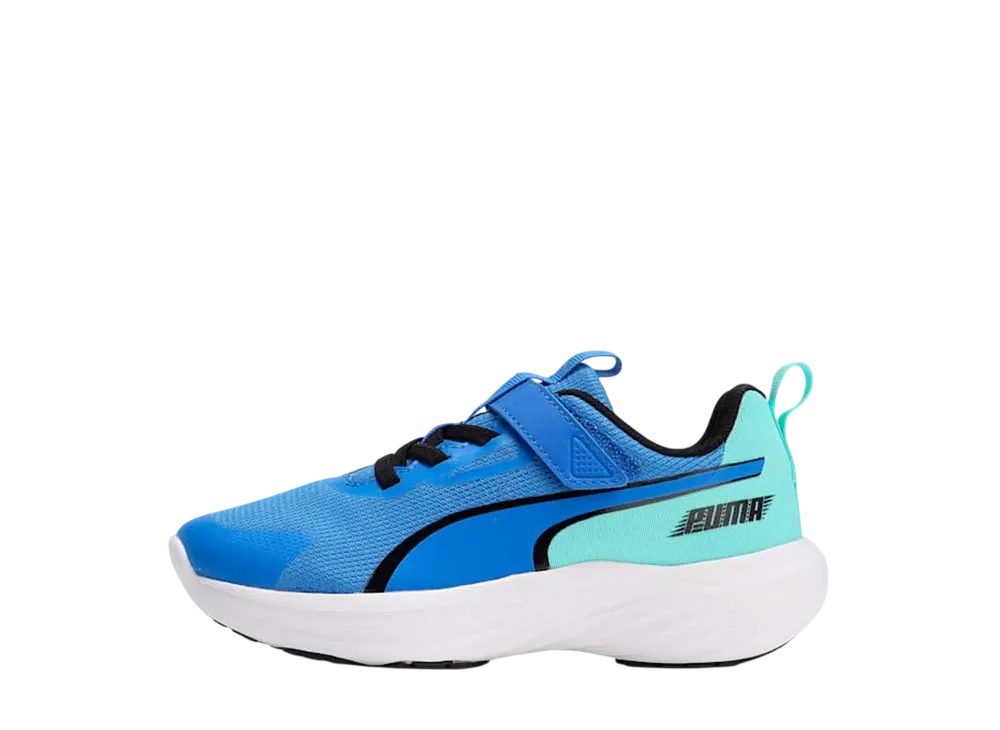 プーマ PS スピードモンスター V5 "ブルーメイジング/エレクトリックペパーミント" (キッズ)