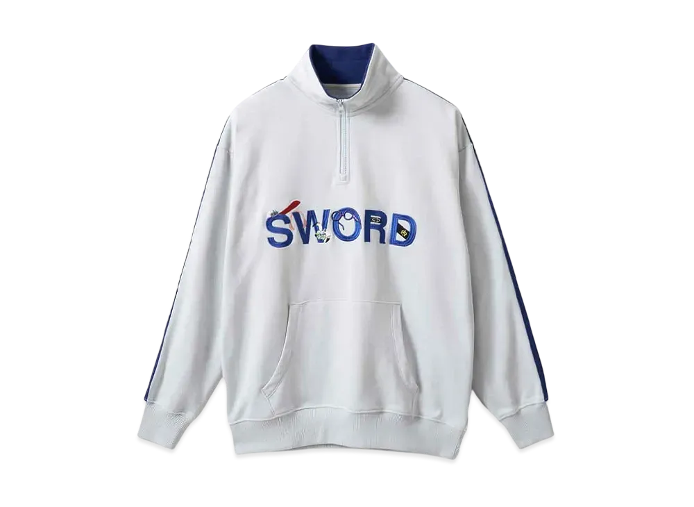 graniph x ONE PIECE SWORD Fleece Half Zip Sweat "Ice Gray"