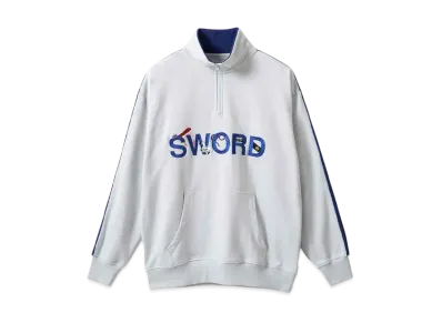 graniph x ONE PIECE SWORD Fleece Half Zip Sweat "Ice Gray"