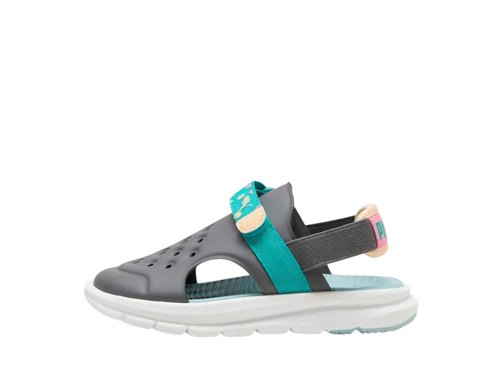 プーマ PS エボルブ サマーキャンプ AC サンダル "クールダークグレー/スパーキンググリーン/ターコイズサーフ" (キッズ)