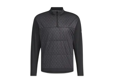 adidas Frost Guard Thermal Quilt Combination Half Zip Mock Long Sleeve Shirt "Black"