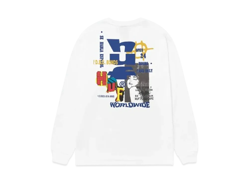 HUF Cut And Paste LS Tee "White"