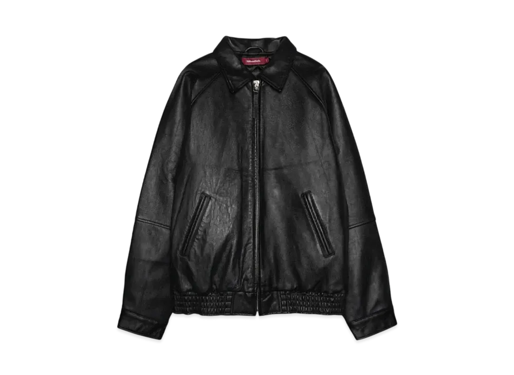 Hide and Seek Zip Leather Jacket(24aw) "BLACK"