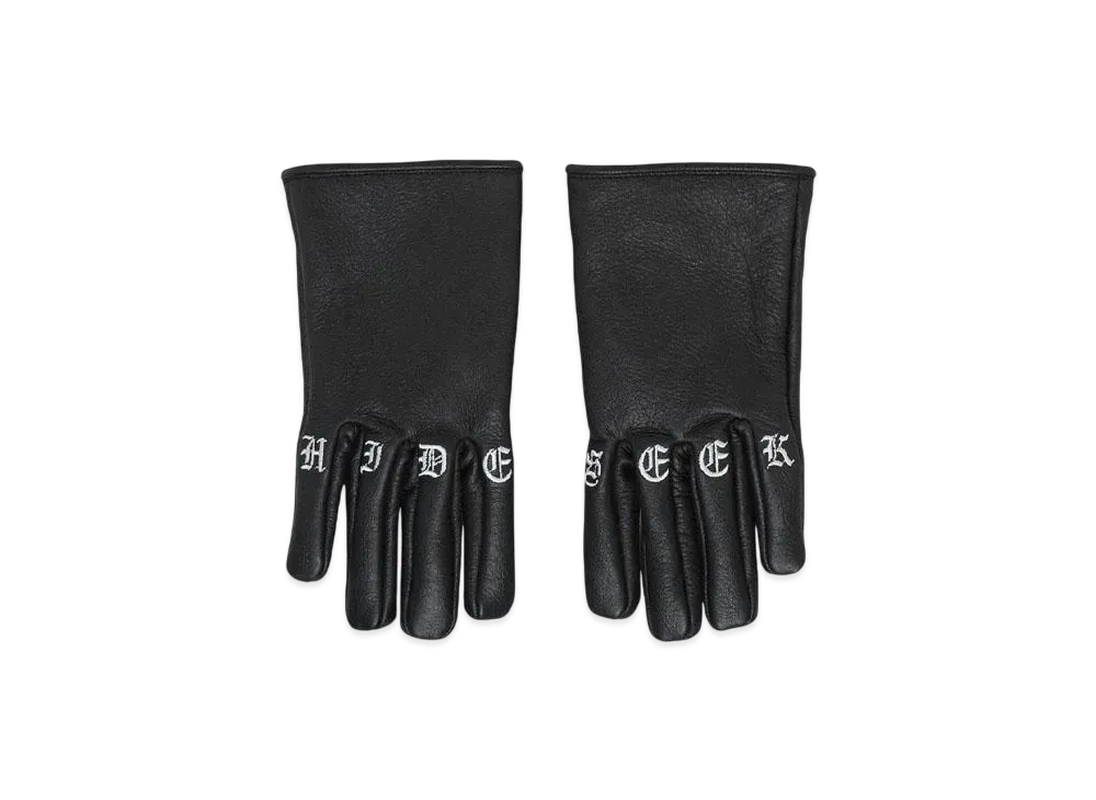 Hide and Seek Leather Gloves(24aw) "BLACK"