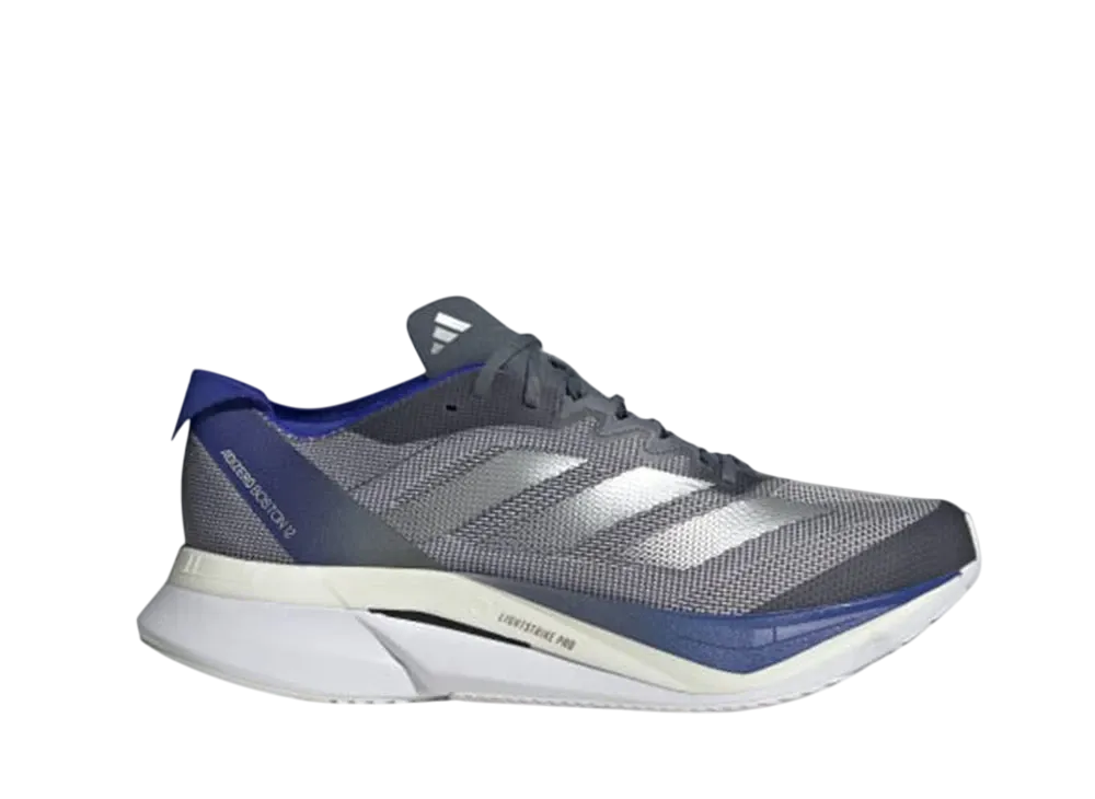 アディダス アディゼロ ボストン 12 ランニング "オニックス/マットシルバー/ルシッドブルー"