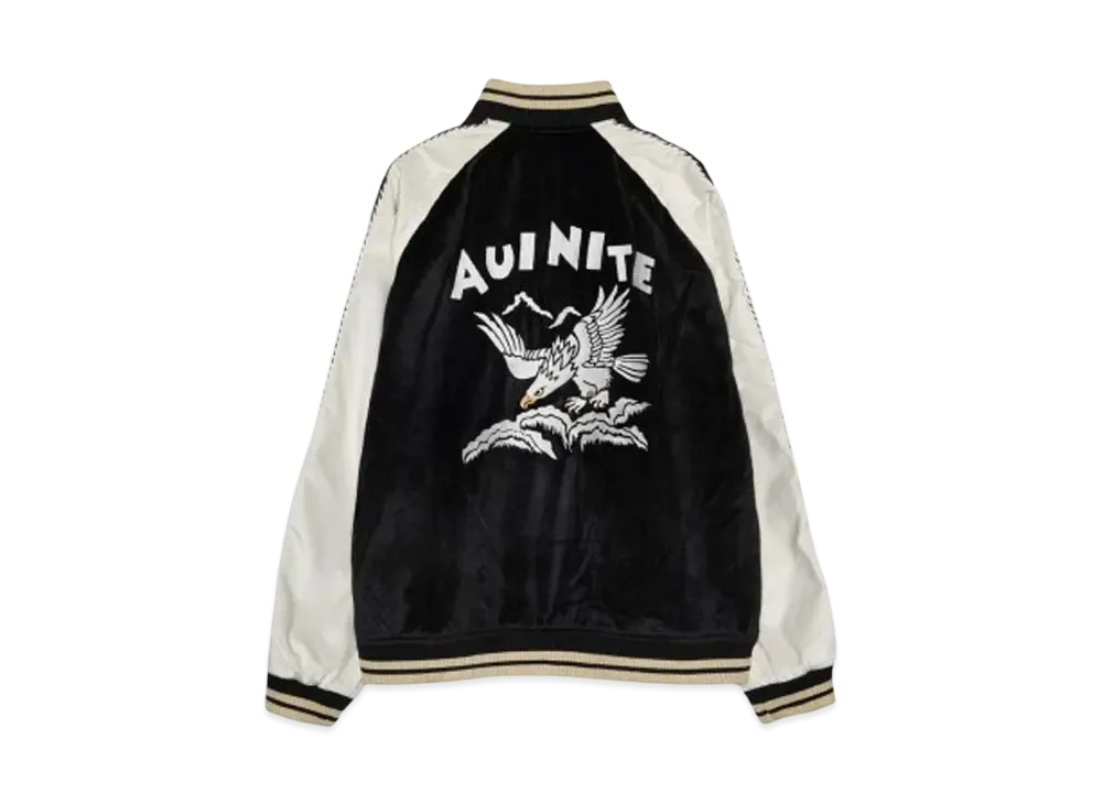 AUI NITE Embroidery souvenir jacket "BLACK"