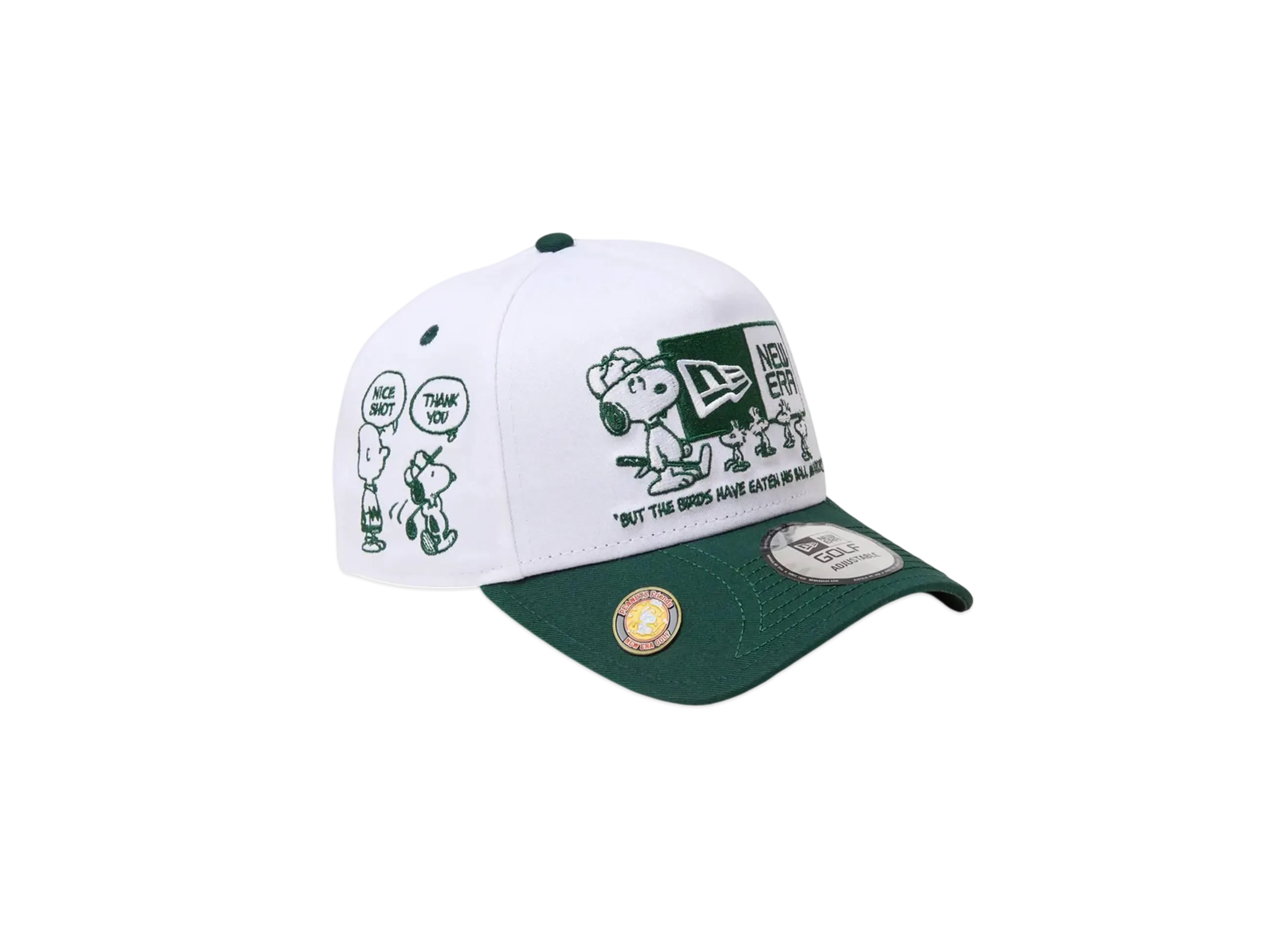 NEW ERA x PEANUTS Golf 9Forty A-Frame On Par Box Logo "White/Dark Green"
