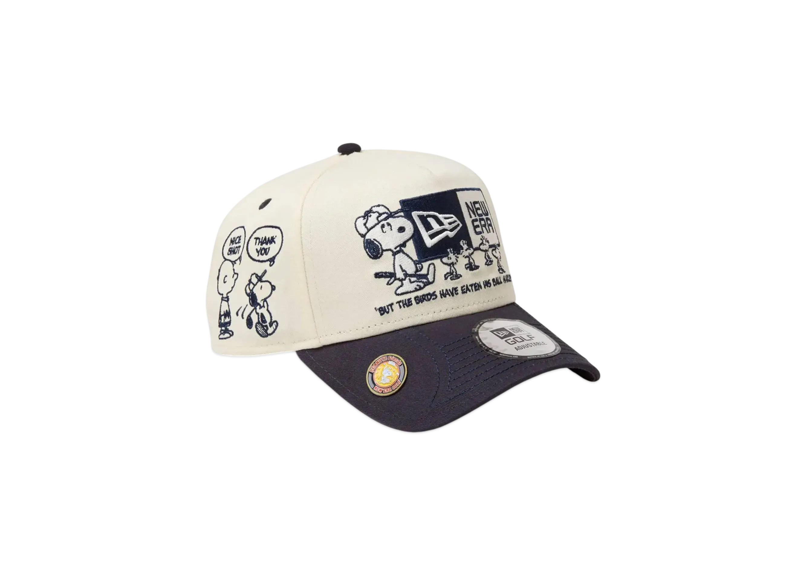 NEW ERA x PEANUTS Golf 9Forty A-Frame On Par Box Logo "Chrome/Navy"