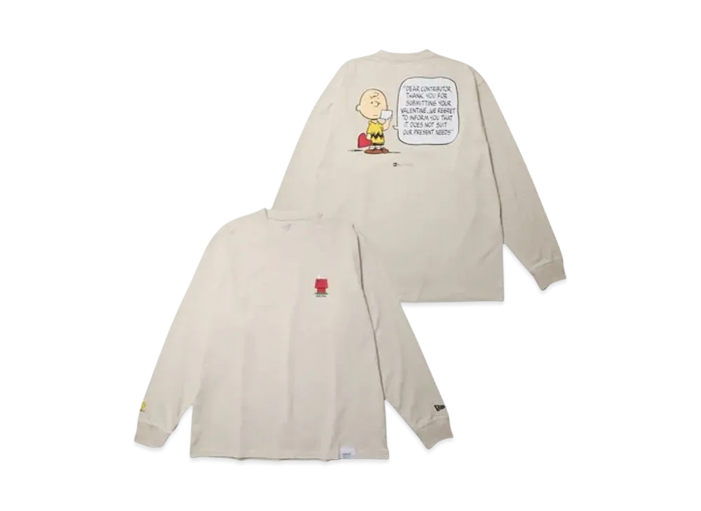 NEW ERA x PEANUTS Long Sleeve Oversized Cotton T-shirt "Stone"