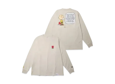 NEW ERA x PEANUTS Long Sleeve Oversized Cotton T-shirt "Stone"