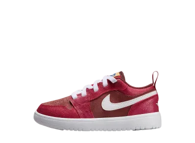 ナイキ PS ジョーダン1 ロー ALT SE "ダークポニー/バーシティレッド/メタリックゴールド/ホワイト" (キッズ)