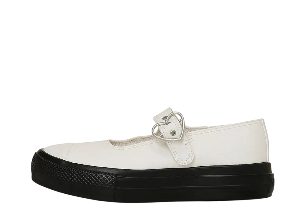 コンバース ウィメンズ オールスター ライト PLTS MJ ハートバックル OX "ホワイト/ブラック"