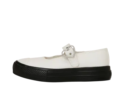 Converse Women's All Star Light PLTS MJ Heartbuckle OX "White/Black"