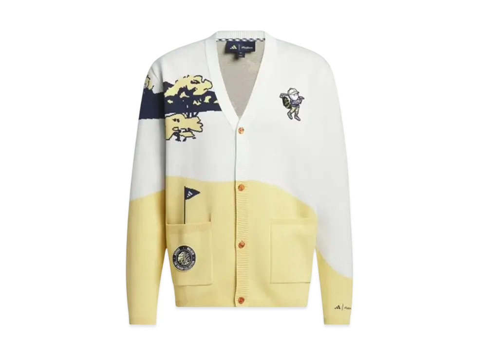 adidas Malbon Graphic Cardigan "Crystal Jade/Oat/Collegiate Navy"
