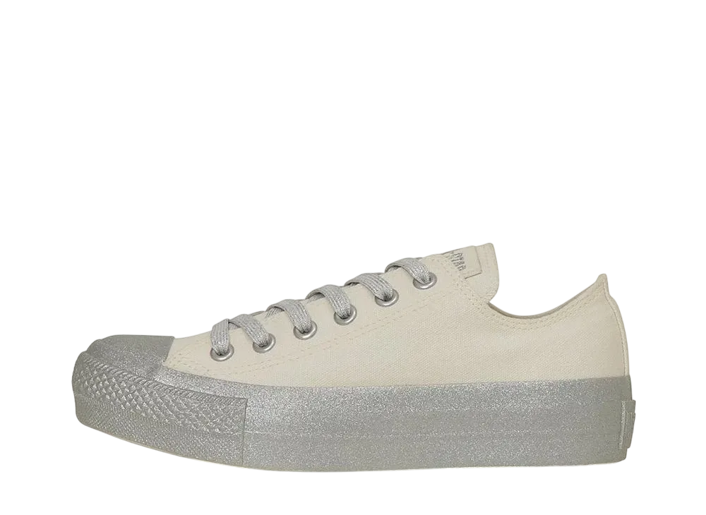 コンバース ウィメンズ オールスター PLTS グリッターボトム OX "ホワイト/シルバー"