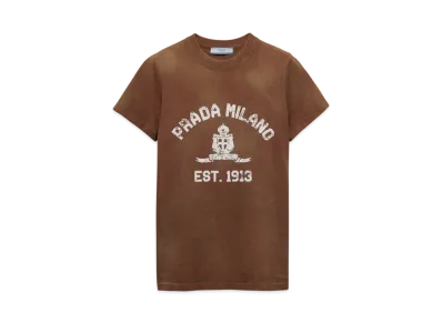 PRADA Women's Printed Jersey T-Shirt "Brown"