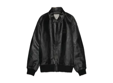 MADNESS REGENERATED LEATHER A2 AVIATOR JACKET (COWHIDE) "BLACK"