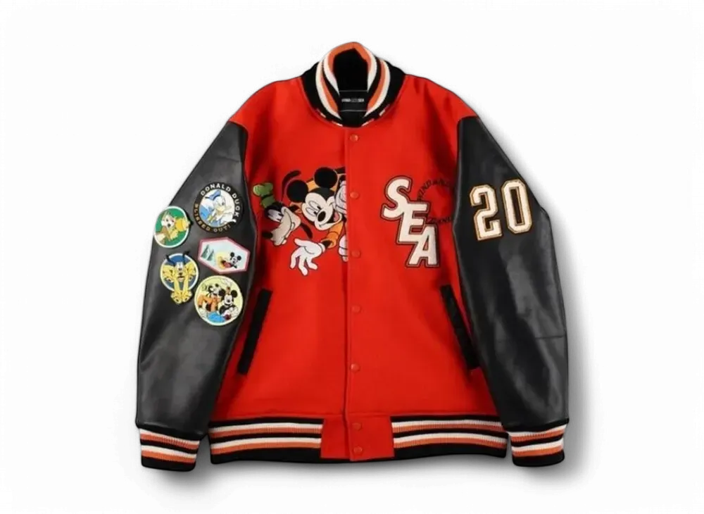 WIND AND SEA x Disney Mickey Friends Stadium Jacket "Red"