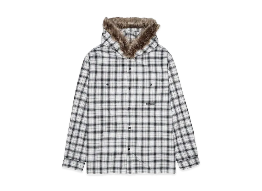 シュプリーム ファー トリム フランネル フーディー シャツ "ホワイト"