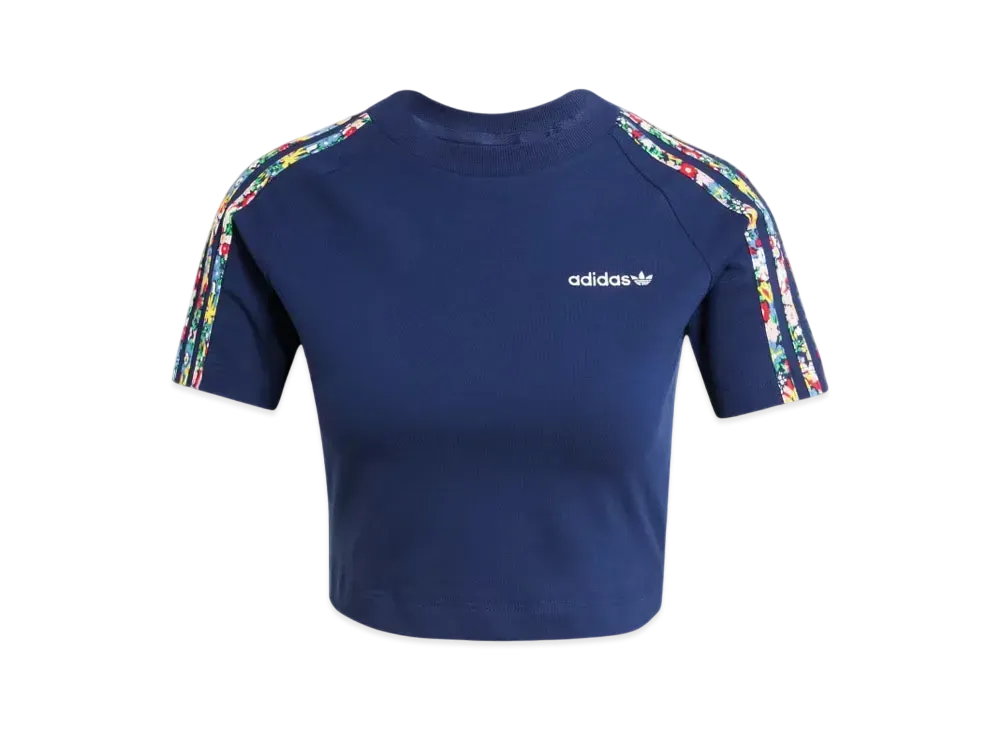 adidas x Liberty London Three Stripes Infill Short Sleeve Baby T-Shirt "Night Indigo/Multicolor"