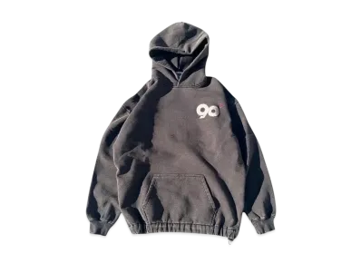 9090 90 Logo Vintage Ballon Hoodie "WASH CHARCOAL"