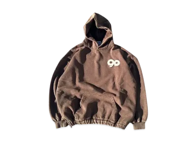 9090 90 Logo Vintage Ballon Hoodie "WASH BROWN"