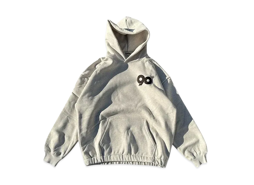 9090 90 Logo Vintage Ballon Hoodie "OATMEAL"