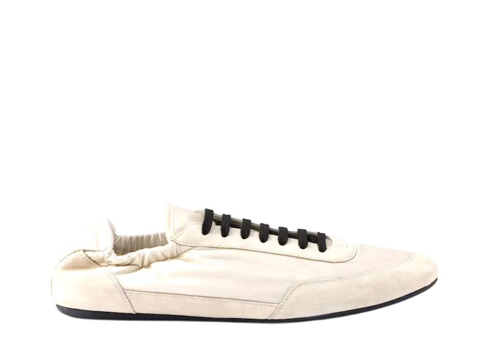 PRADA Women's Collapse Re-Nylon and Suede Sneakers "Ivory"