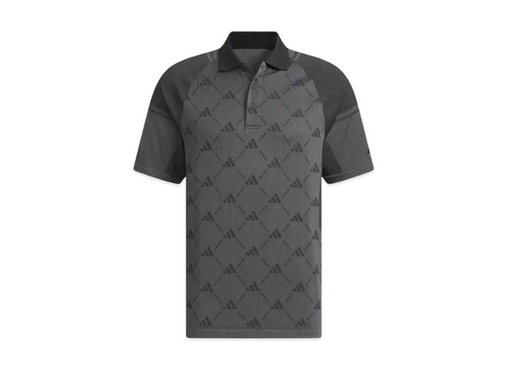 adidas Primeknit Side Seamless Monogram Short Sleeve Polo Shirt "Grey Five"