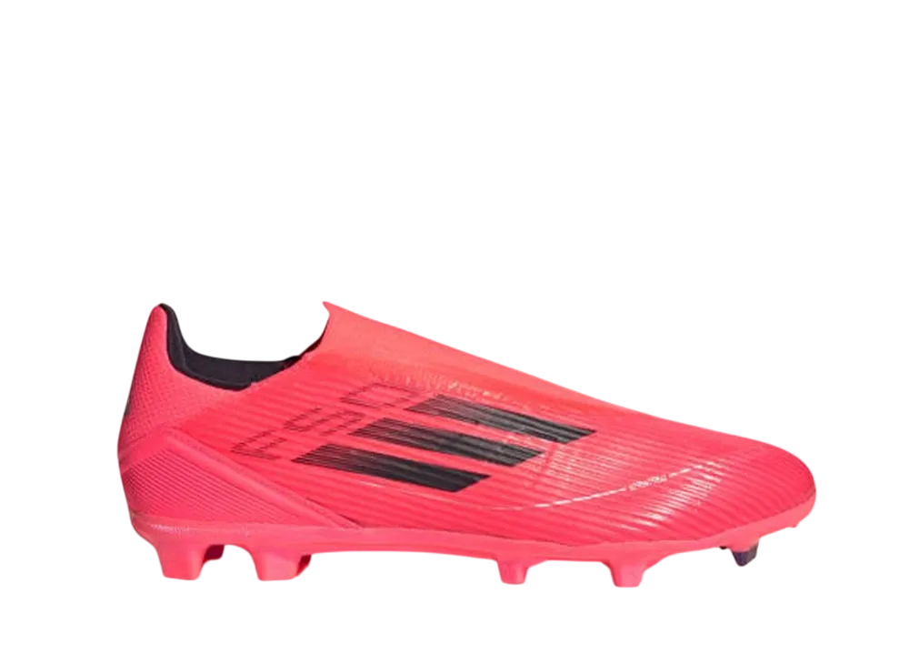 adidas F50 League Laceless Firm/Multi-Ground Cleats "Turbo/Aurora Black/Platinum Metallic"