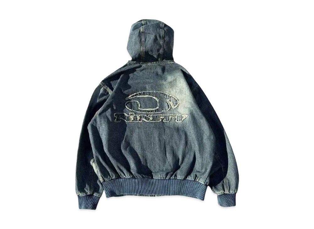 9090 Heisei Logo Denim Zip Hoodie "SLUB INDIGO"