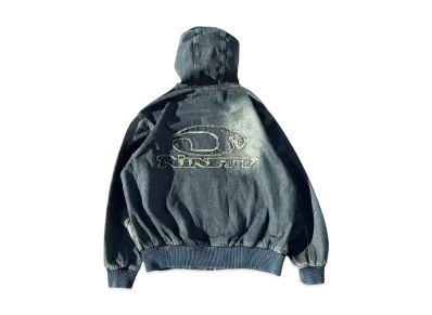 9090 Heisei Logo Denim Zip Hoodie "SLUB INDIGO"