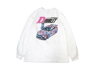 白XL doublet WISM 別注 ITASHA L/S TEE doublet×WISM、痛車モチーフの 白XL doublet WISM 別注 ITASHA L/S TEE doublet×WISM、痛車モチーフの