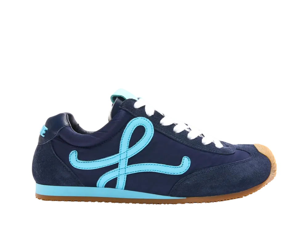 ロエベ ウィメンズ バレエランナー 2.0 (ナイロン&カーフ) "ネイビーブルー/ターコイズ"